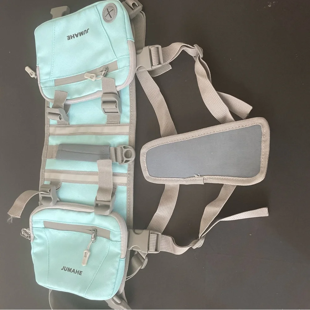 Dog Harness and Mint Green Hiking Vest